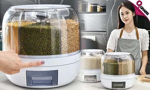 6-in-1 Rotating Grain Dispenser!